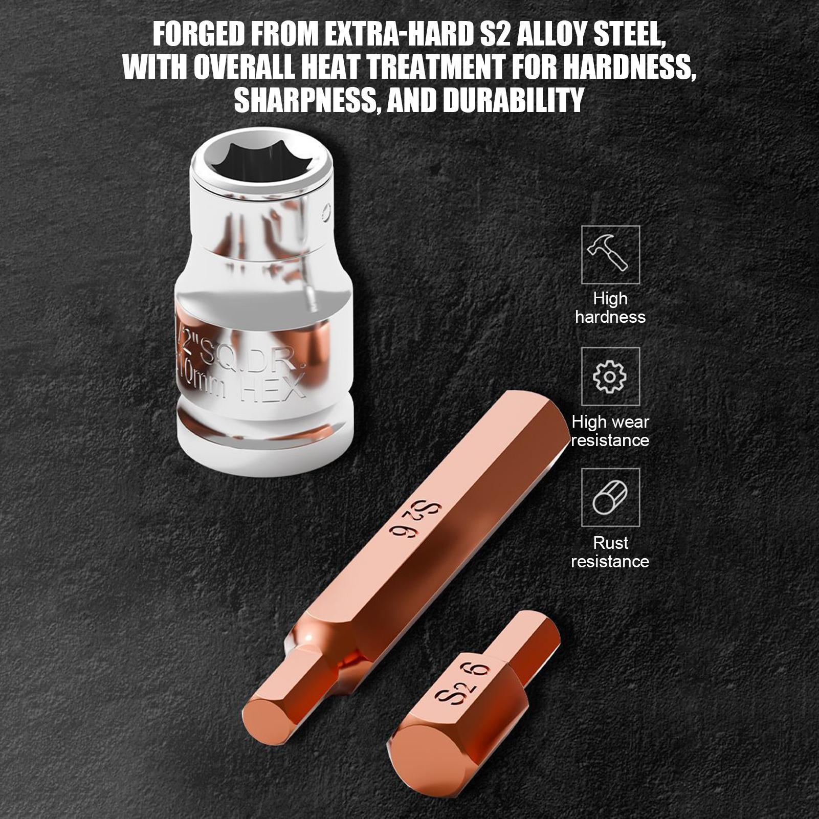 Drill Bits - Magnetischer Bohrersatz, magnetisches Hochleistungs-Metall-Steckschlüssel-Reparaturwerkzeug, 15-teiliger Schraubendreher,