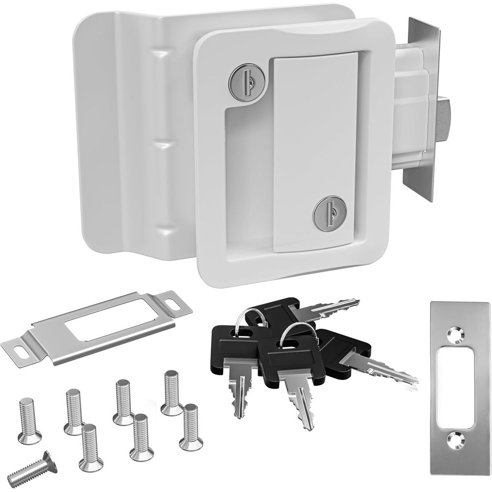 Door Lock - RV-Türschloss-Ersatz mit Paddelriegel, Wohnmobil-Türgriffverschluss, 100% Metall