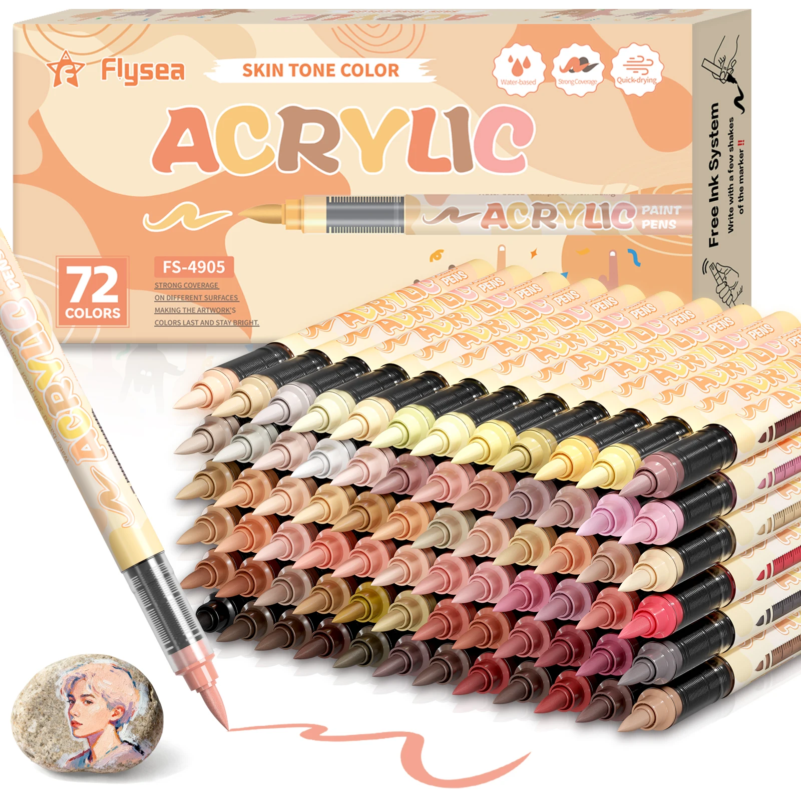12-72 Hautfarbene Kunstmarker  – Paint Brush Bewertung und Preis