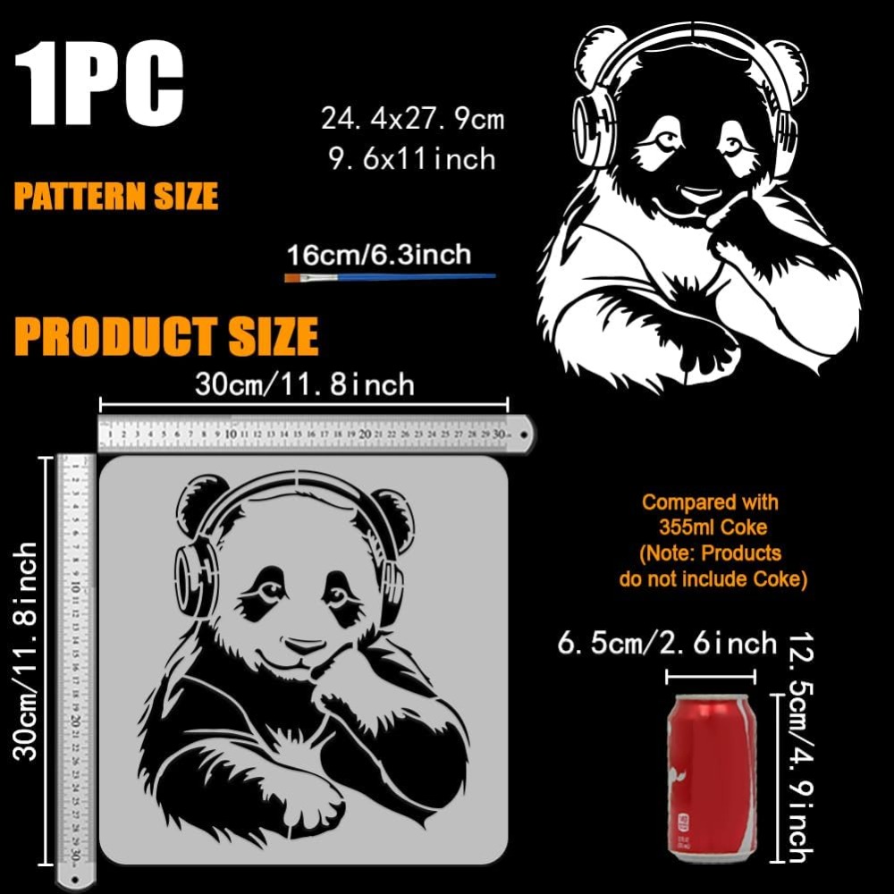 Panda-Schablone mit einem Pins – Paint Brush Bewertung und Preis