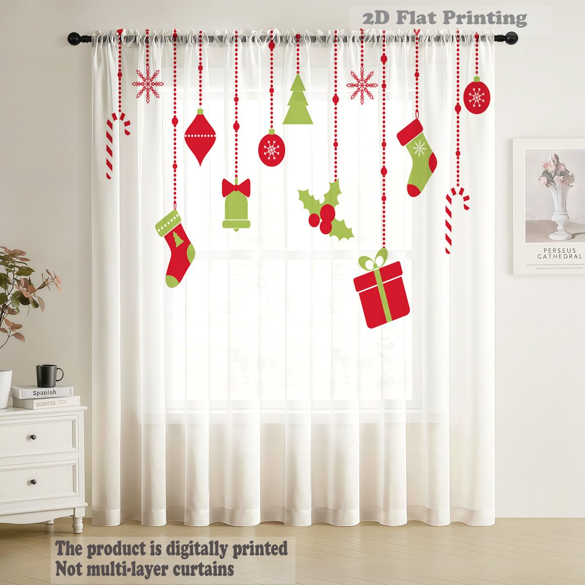 Weihnachtliche transparente Vo – Curtain Rods Bewertung und Preis