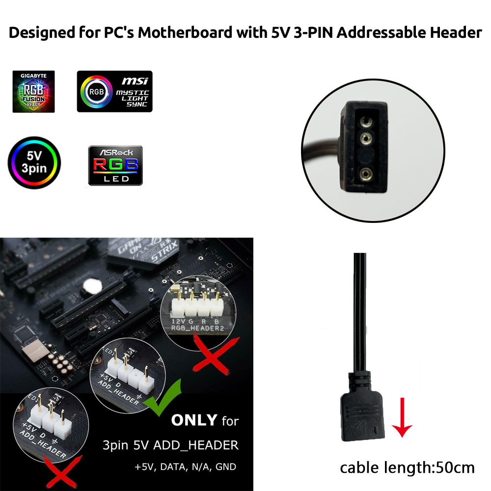 5V ARGB 3-Pin-Anschluss für As – Led Strip Lights Bewertung und Preis